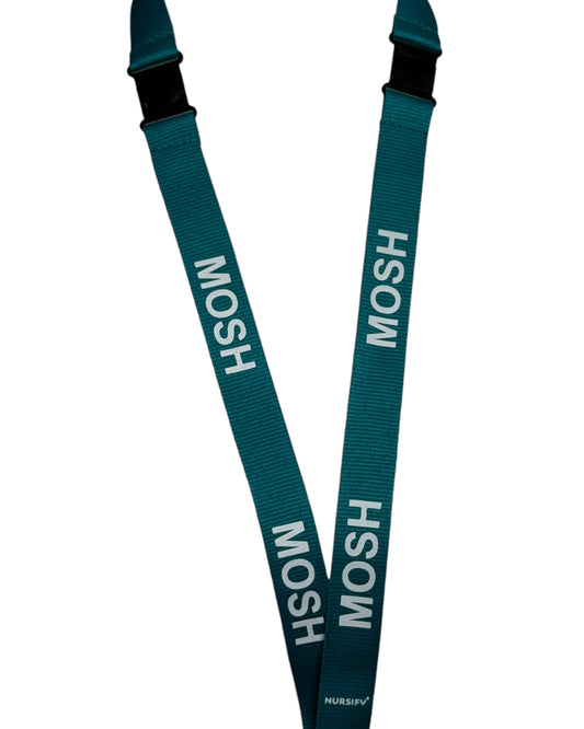 Custom MOSH lanyard in Cool Teal Color