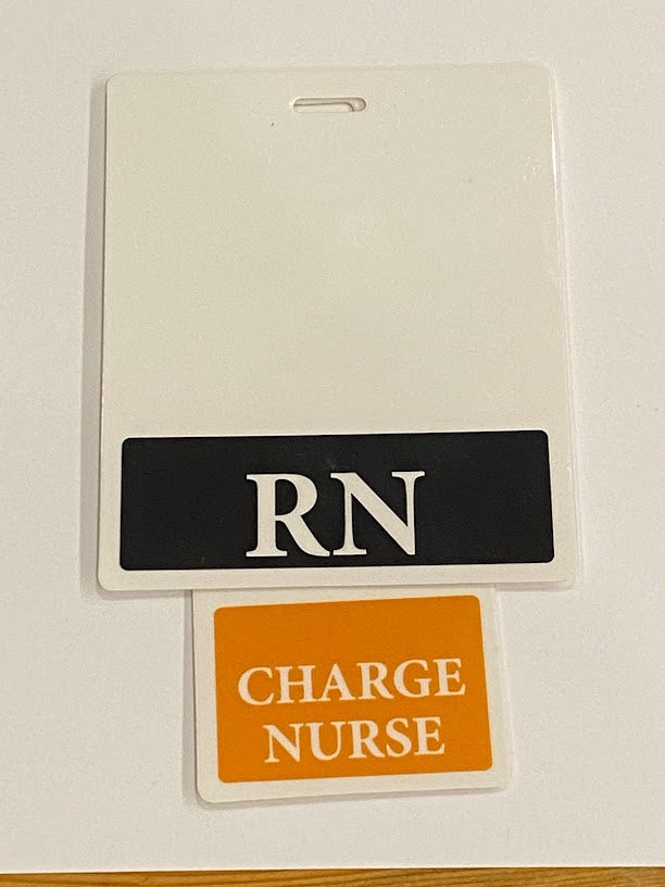 ORANGE CHARGE NURSE BADGE BUDDY, Nurse Badge Buddy, Nurse Id, Nurse Gift, Vertical Badge Buddy, Nurse Bae