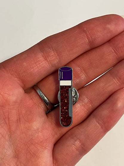 Vial of Blood Enamel Pin | Medical Lab Pin