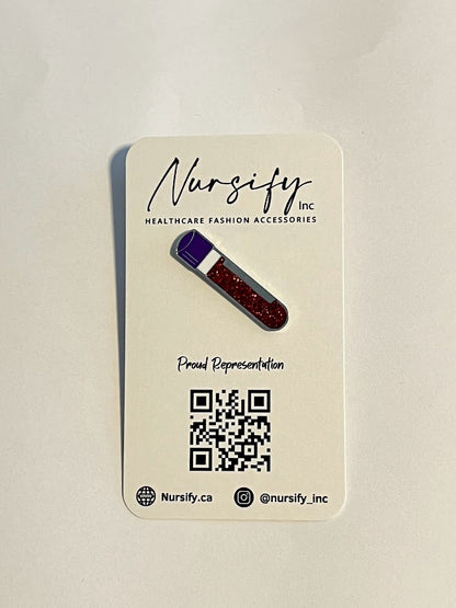 Vial of Blood Enamel Pin | Medical Lab Pin
