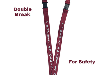 Physician Assistant Double-Breakaway Lanyard – Burgundy