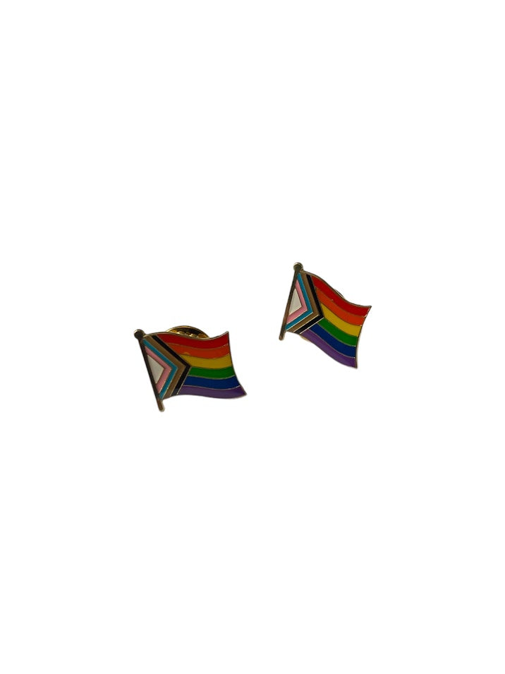 PROGRESS FLAG ENAMEL PIN, 2SLGBTQIA+ Support, Pride Representation, Pride Gift