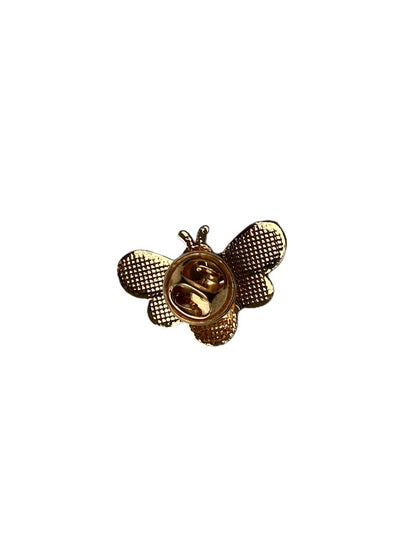 This images shows the back of an individual enamal  bubblebee pin