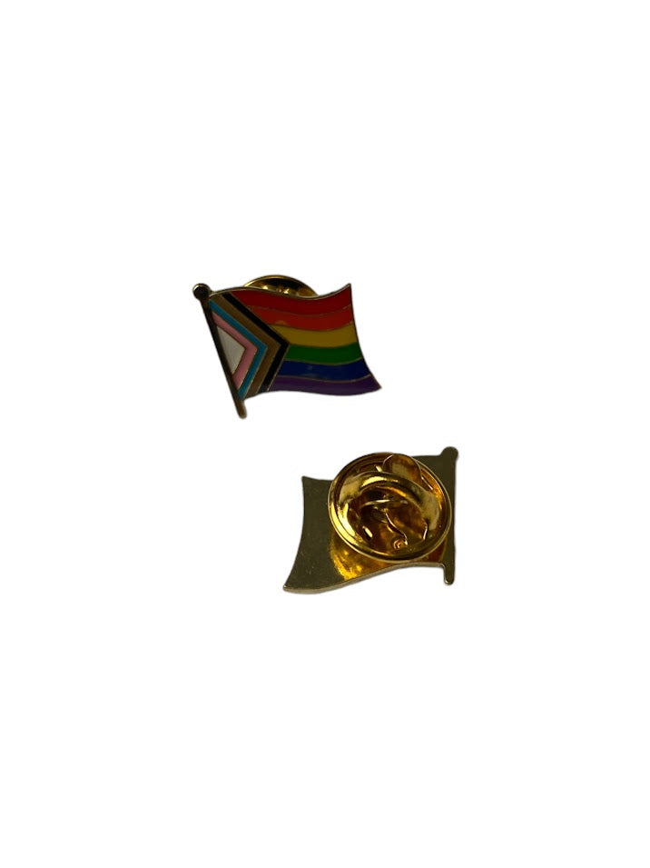 PROGRESS FLAG ENAMEL PIN, 2SLGBTQIA+ Support, Pride Representation, Pride Gift