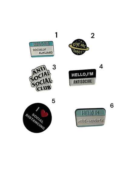 Introvert Enamel Pin | Antisocial Quote Pins