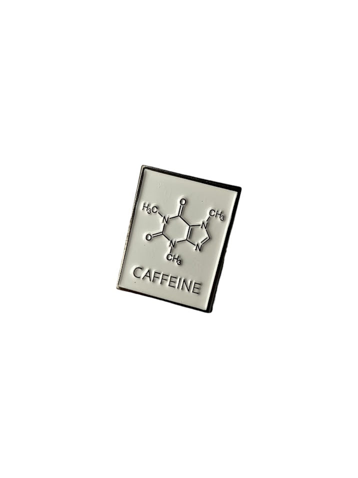 CHEMICAL STRUCTURE ENAMEL PIN, Caffeine, Dopamine, Serotonin, Chemistry Pin
