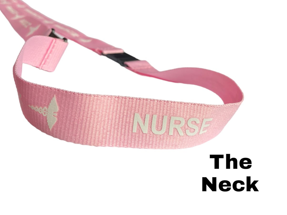NURSE LANYARD PINK, badge holder/key holder with 2 breakaway, Nurse Gift
