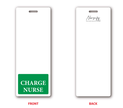 Green Oversized Vertical CHARGE NURSE Badge Buddy