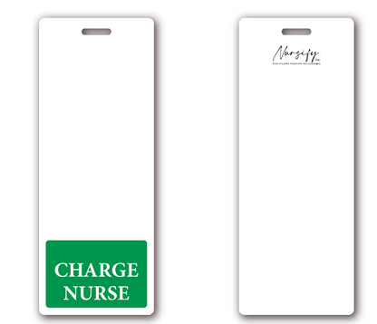 Green Oversized Vertical CHARGE NURSE Badge Buddy