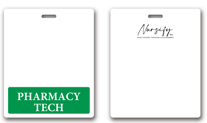 Oversized Pharmacy Tech Horizontal Badge Buddy in Green