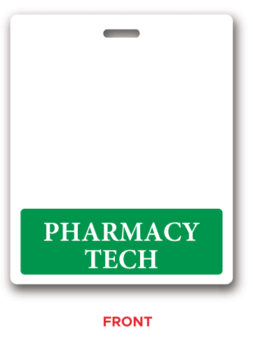 Oversized Pharmacy Tech Horizontal Badge Buddy in Green