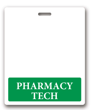 Oversized Pharmacy Tech Horizontal Badge Buddy in Green