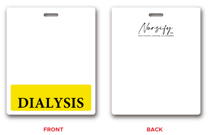 Oversized Dialysis Horizontal Badge Buddy in Yellow