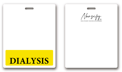 Oversized Dialysis Horizontal Badge Buddy in Yellow