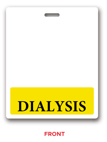 Oversized Dialysis Horizontal Badge Buddy in Yellow