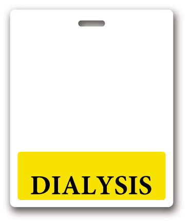 Oversized Dialysis Horizontal Badge Buddy in Yellow