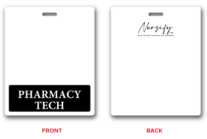 Oversized Pharmacy Tech Horizontal Badge Buddy in Black