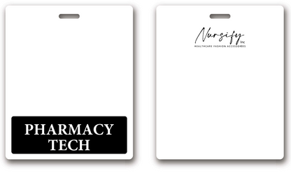 Oversized Pharmacy Tech Horizontal Badge Buddy in Black