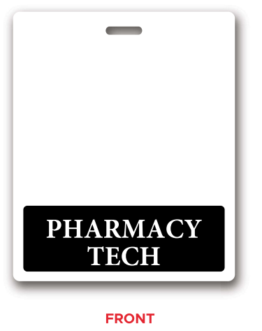 Oversized Pharmacy Tech Horizontal Badge Buddy in Black