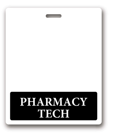 Oversized Pharmacy Tech Horizontal Badge Buddy in Black