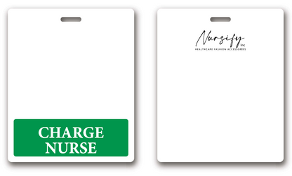Oversized Charge Nurse Horizontal Badge Buddy in Green