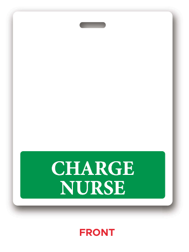 Oversized Charge Nurse Horizontal Badge Buddy in Green
