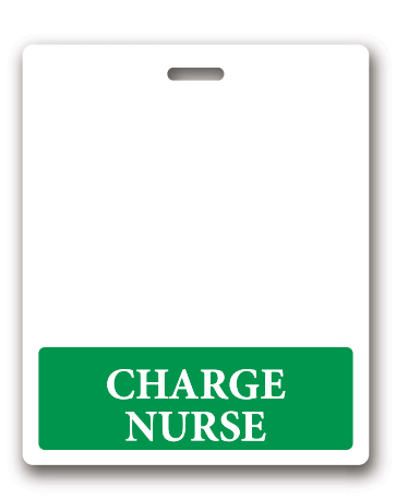 Oversized Charge Nurse Horizontal Badge Buddy in Green