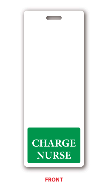 Green Oversized Vertical CHARGE NURSE Badge Buddy