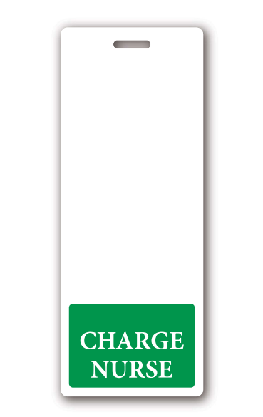 Green Oversized Vertical CHARGE NURSE Badge Buddy