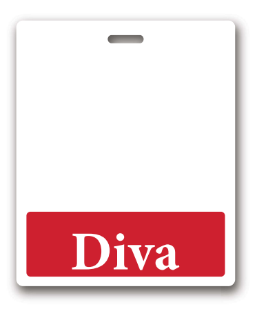 Oversized Diva Horizontal Badge Buddy in Red