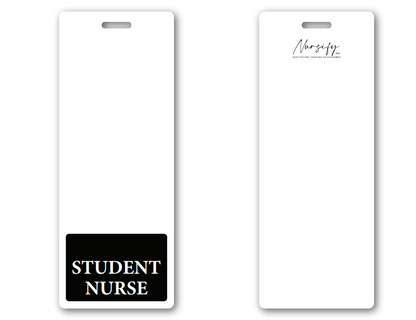 Black Vertical STUDENT NURSE Badge Buddy with ID Case