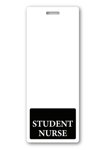 Black Vertical STUDENT NURSE Badge Buddy with ID Case