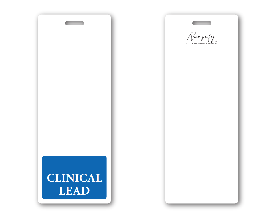 BLUE CLINICAL LEAD BADGE BUDDY, Clinical Lead Badge Buddy, Healthcare Id, Healthcare Gift, Vertical Badge Buddy, Healthcare Bae