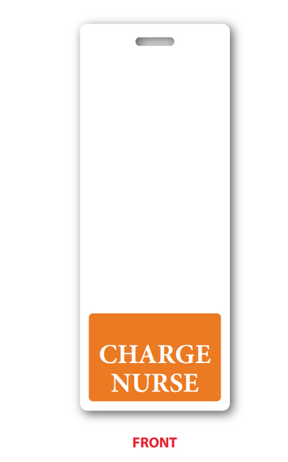 Orange Oversized Vertical CHARGE NURSE Badge Buddy