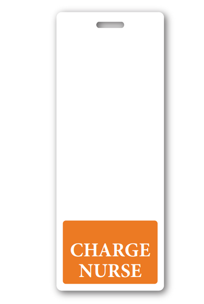 Orange Oversized Vertical CHARGE NURSE Badge Buddy