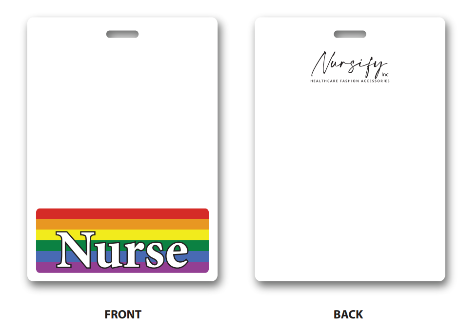 RAINBOW NURSE BADGE BUDDY, Nurse Badge Buddy, Nurse Id, Nurse Gift, Horizontal Badge Buddy, Nurse Bae, Pride Gift, Rainbow Pride Gift