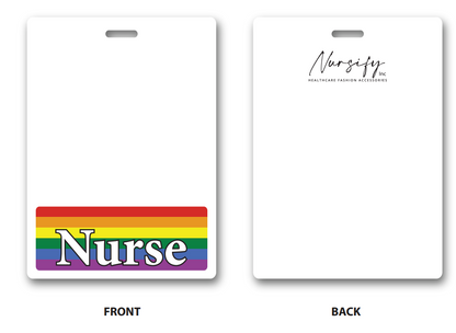 Oversized Nurse Horizontal Badge Buddy in Rainbow