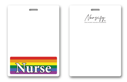Oversized Nurse Horizontal Badge Buddy in Rainbow