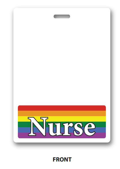 Oversized Nurse Horizontal Badge Buddy in Rainbow