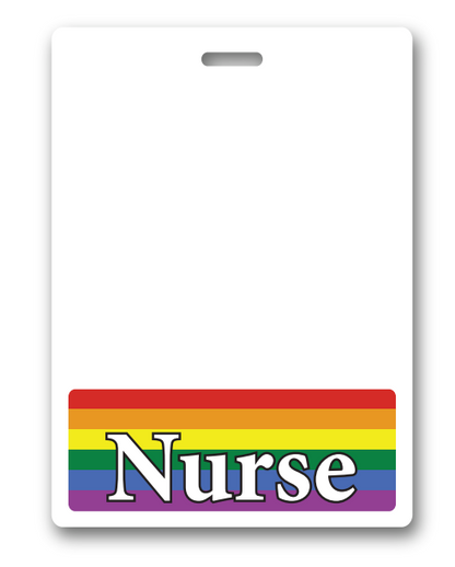 Oversized Nurse Horizontal Badge Buddy in Rainbow