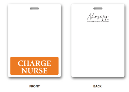 Oversized Charge Nurse Horizontal Badge Buddy in Orange