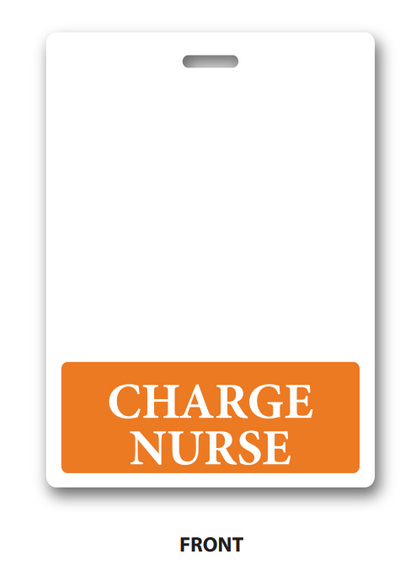 Oversized Charge Nurse Horizontal Badge Buddy in Orange