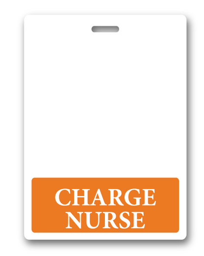 Oversized Charge Nurse Horizontal Badge Buddy in Orange