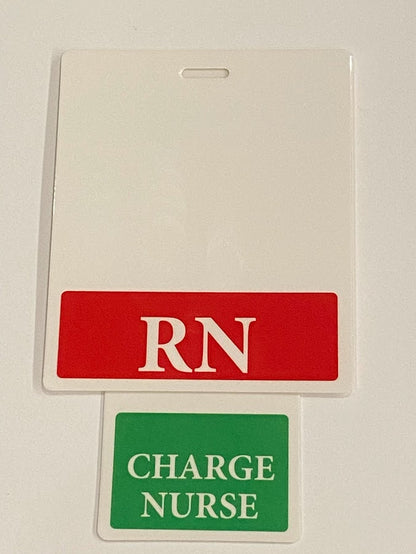 Green Oversized Vertical CHARGE NURSE Badge Buddy