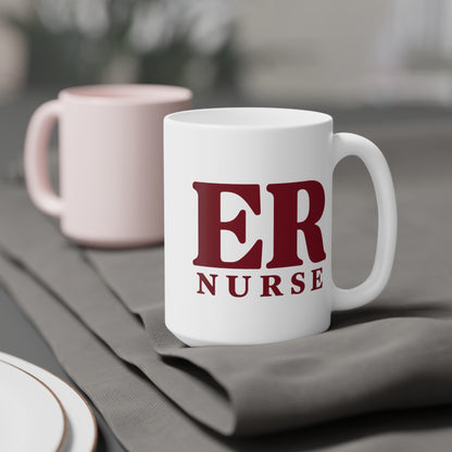 ER Nurse burgundy 15 oz mug, context-1 view with centered artwork