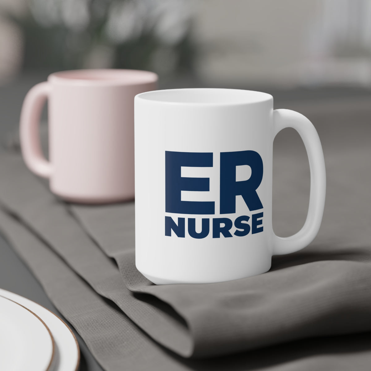 ER Nurse navy 15 oz mug, context-1 view with centered artwork