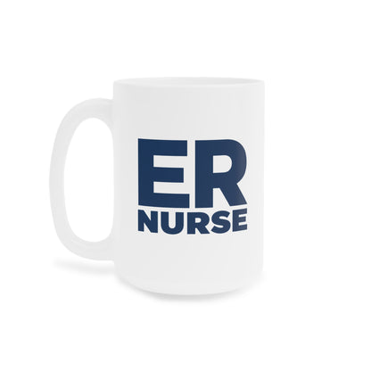 ER Nurse navy white 15 oz mug, left view