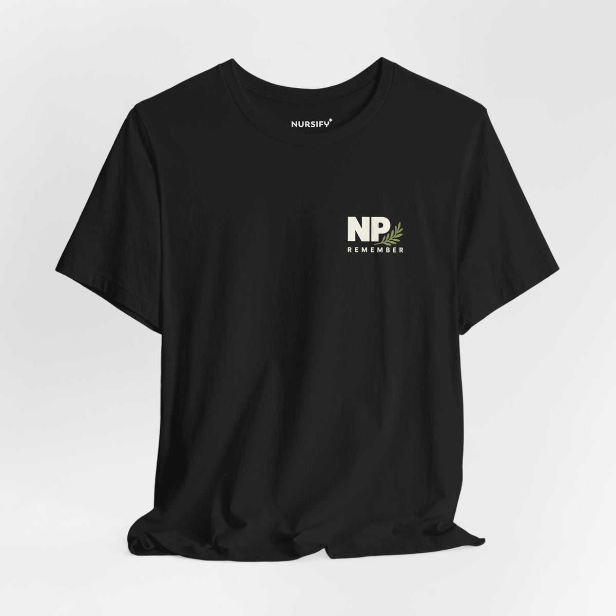 NP rosemary Remember black shirt, hanging 1 view