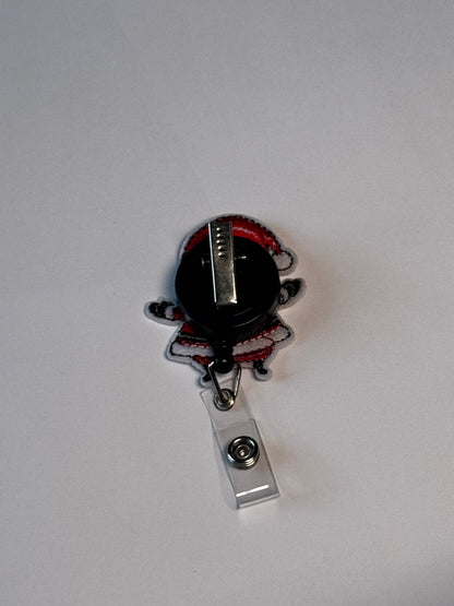 7. Santa. Actual Santa Christmas Badge Reel back