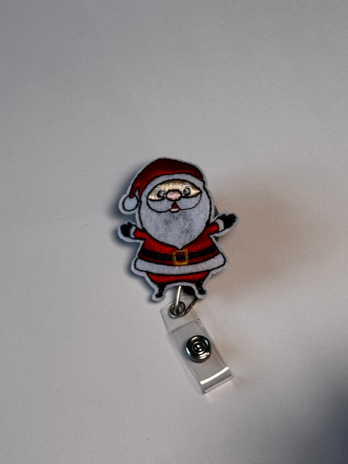 7. Santa. Actual Santa Christmas Badge Reel front